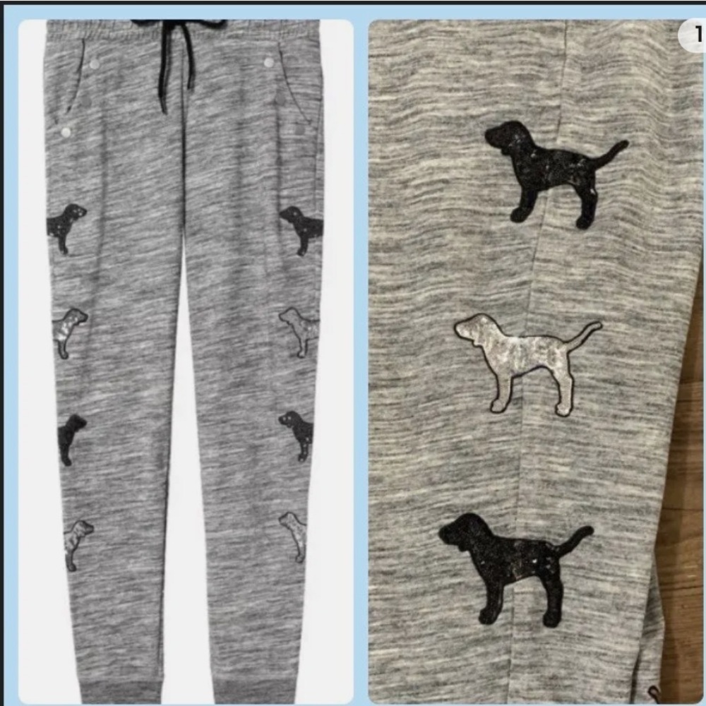 RARE Victoria’s Secret Pink HTF Doggie Bling Jogger Pants